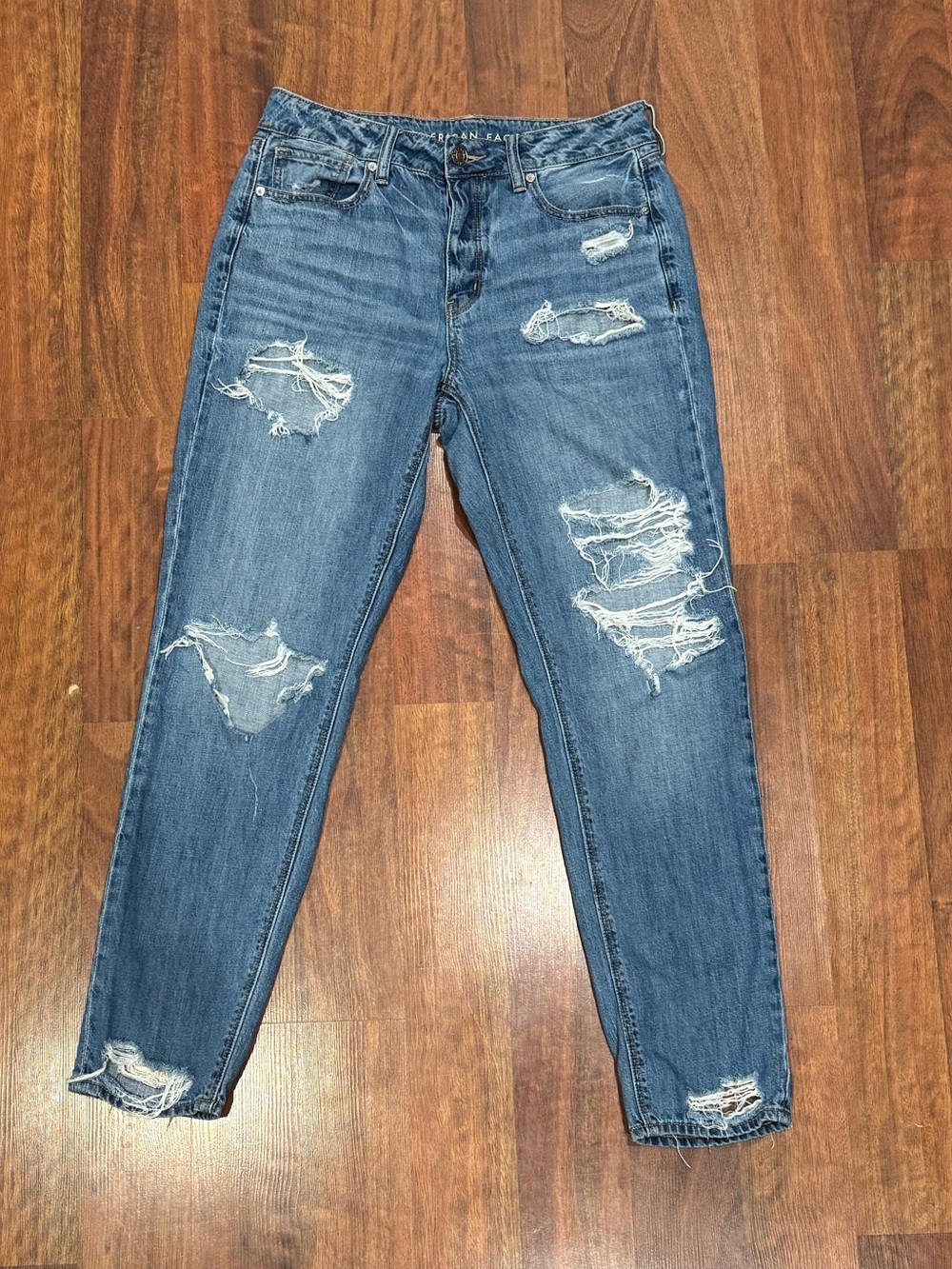 American Eagle - Jeans - Classic Ripped Denim in 8 Long Boyfriend Fit